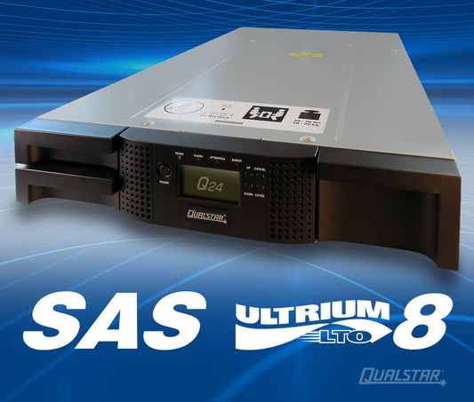 Q24 Compact Mid-Range LTO Tape Library with LTO-8 SAS Drive